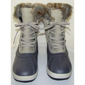 NEW! NORTHSIDE WOMENS GRAY INSULATED WATERPROOF WINTER BOOTS   SIZE 10M   DB2
